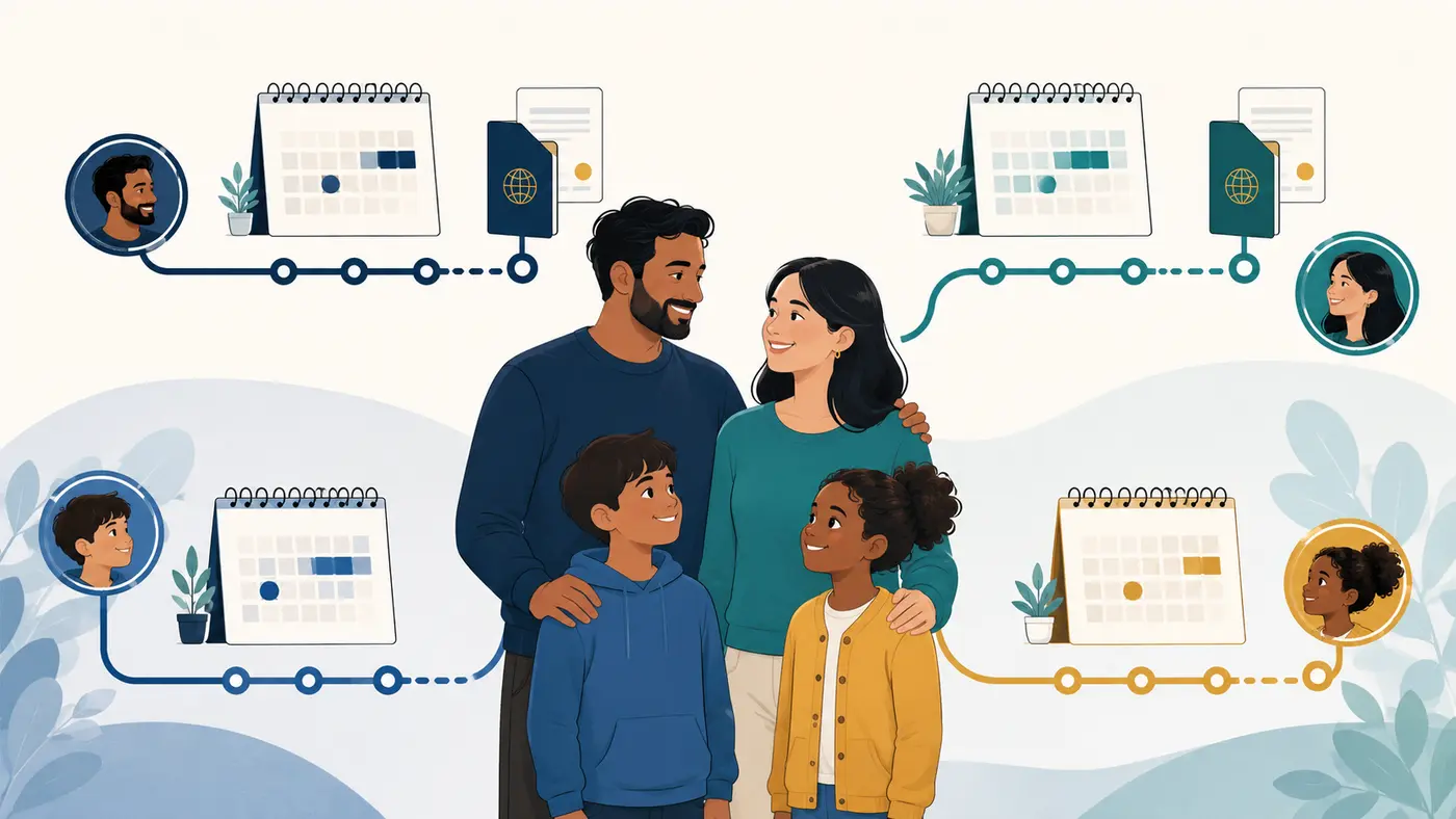 Family members following separate dependant settlement timelines